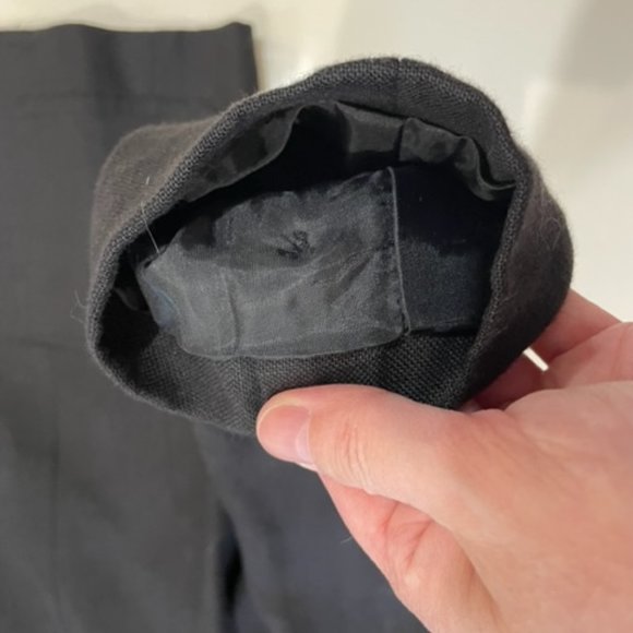 TALBOTS Vintage Petites Black Irish Linen Button Closure Jacket ~ Size 8 - Picture 7 of 15